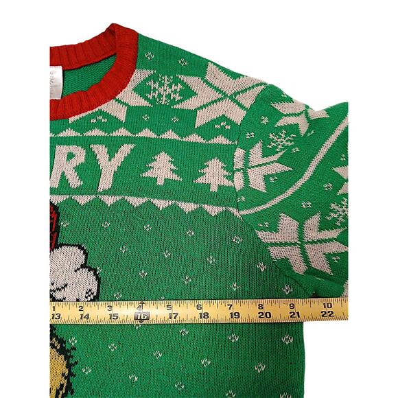 Dr. Seuss The Grinch Ugly Christmas Sweater Men's Size L 42-44 Green Long Sleeve - Picture 6 of 11